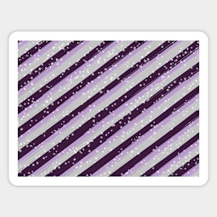 Purple and silver christmas stripe pattern Magnet